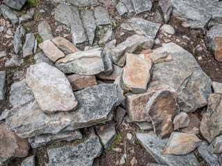 Rocks on the mountain trail