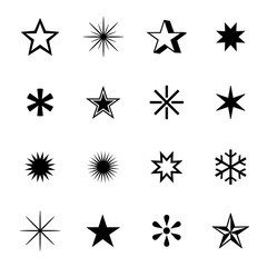 Set of Black Stars. Vector Illustration.