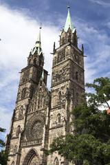 Fototapeta na wymiar Gothic St Lawrence Church, Nuremberg, Germany