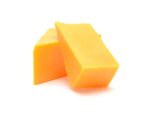  cheddar cheese isolated on white background © annguyen