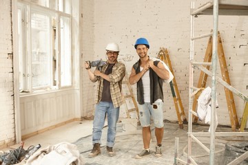 Workers at renovation site