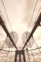 Naklejka premium Brooklyn Bridge, retro-coloured
