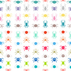 Seamless pattern with spiders.