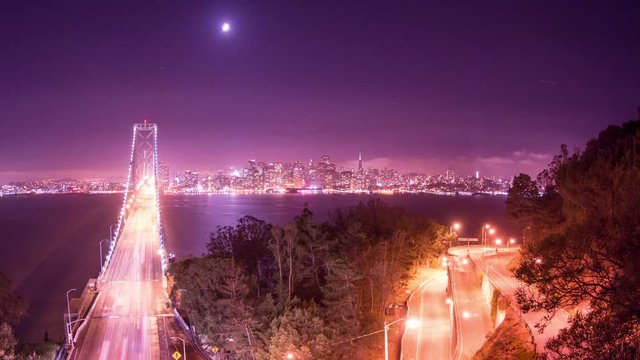 Time lapse - Bay Bridge with San Francisco skyline