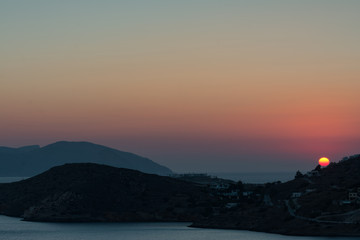 Naklejka na ściany i meble Ios, Greece Sunset Friday September 16, 2016