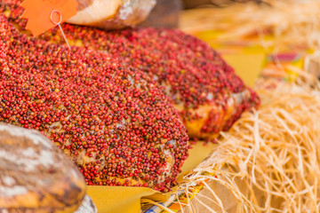 red pepper on Italian ham