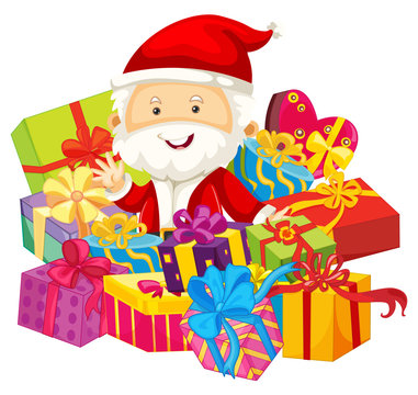 Christmas theme with Santa and presents