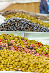 stall of Sicilian olives