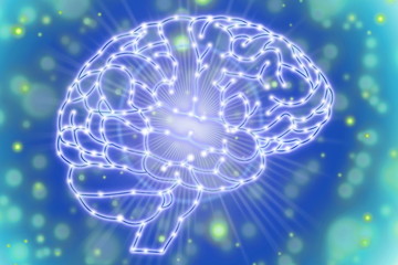 Fototapeta premium human brain Concept in blue glowing light