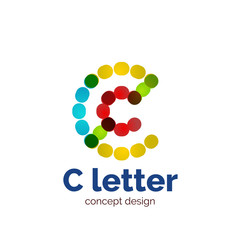 Vector modern minimalistic dotted letter concept logo