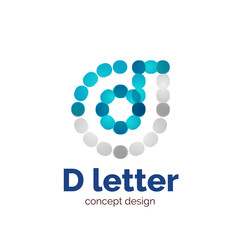 Vector modern minimalistic dotted letter concept logo