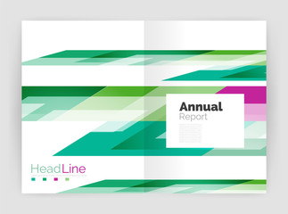 Fototapeta premium Geometric business annual report templates, modern brochure flyer template