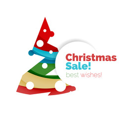 Christmas and New Year geometric banner with text