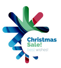 Geometric Christmas sale or promotion ad banner