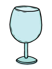 wine glass / cartoon vector and illustration, hand drawn style, isolated on white background.