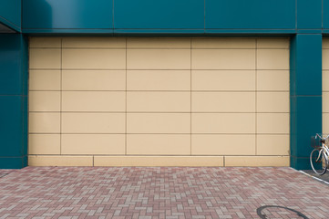 Large blank billboard on a street wall, banners with room to add your own text