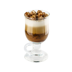 coffee latte with popcorn