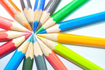 Fototapeta premium colorful pencil on white background 