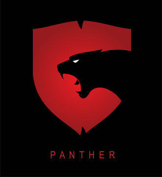 Panther. black panther. Panther head and shield