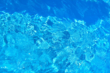 Abstract background water wave blue light in swimming pool