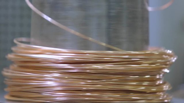 gold wire in coil. golden thread