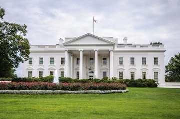 Fototapeta na wymiar The White House in Washington D.C. at a cloudy day, Executive Office of the President of the United States