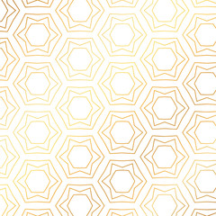 Star and hexagon shapes golden pattern background. Golden backgr