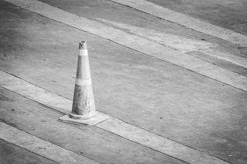 Traffic cone on the road