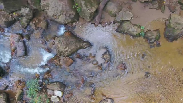 Aerial View of Rugged Ridges & Meltwater Waterfalls, Mork fah waterfall