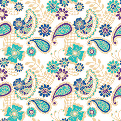 Paisley seamless colorful pattern