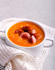 Vegetable  soup with sausage