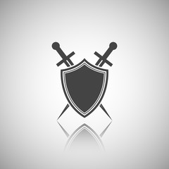 Obraz premium Abstract vector icon - shield and sword.