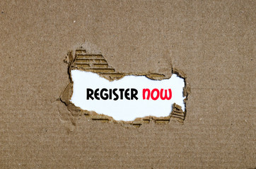 The word register now appearing behind torn paper