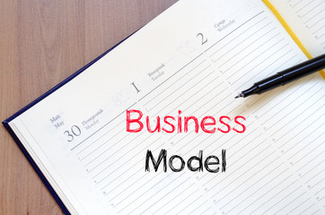 Business model text concept on notebook