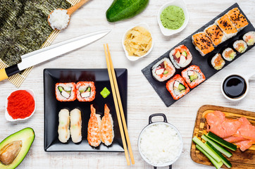 Japanese Food Sushi and Cooking Ingredients