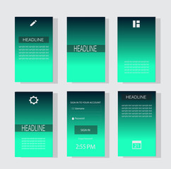 Mobile interface UI neon color vector