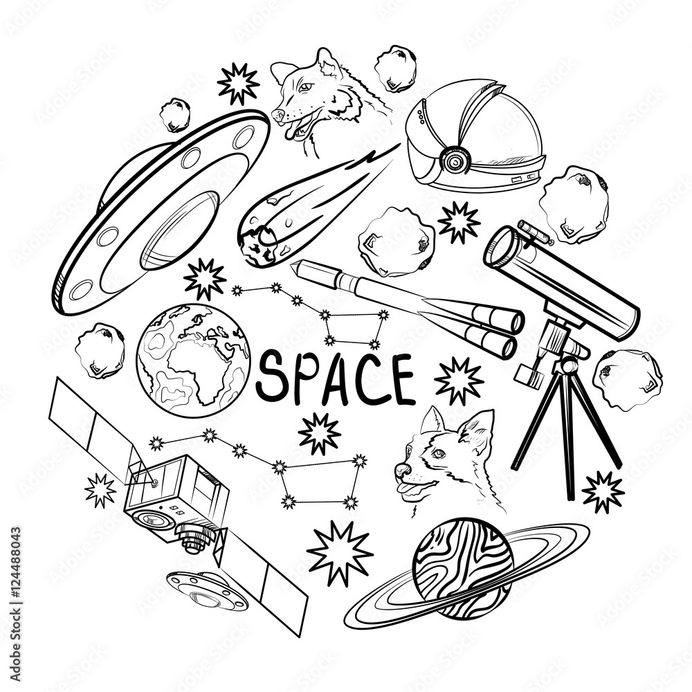 Canvas Prints set of space elements