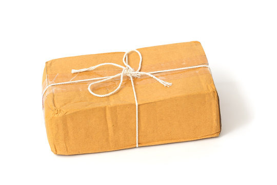box parcel isolated on white background
