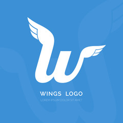 Creative wing vector logo design. Vector sign. Character logotype symbols. Logo icon design
