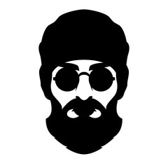 hipster head face vector illustration style Flat