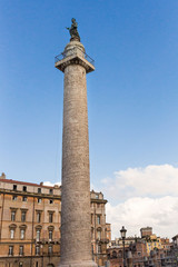 Tajan column and church in Rome, Italy