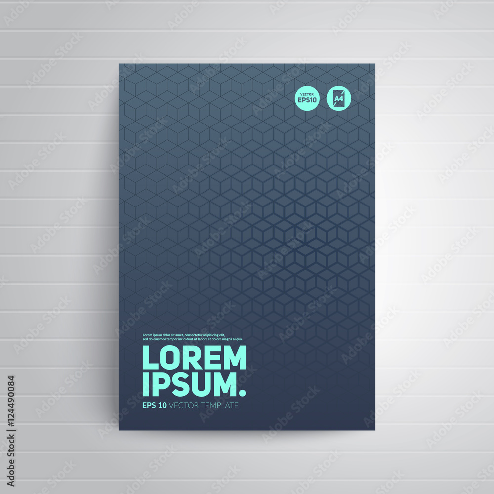 Aufkleber brochure title sheet with polygon pattern design. eps10 vector.
