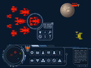 Vector elements for strategy space video game