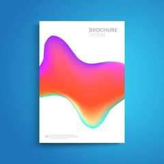 Fluid colors cover design. Abstract shapes composition. Eps10 vector template.