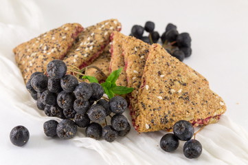 integral cookies with aronia on a table