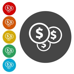 Coins vector icon illustration