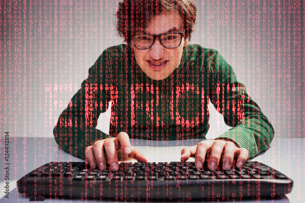Poster nerdy guy and red error text