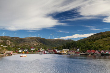 Fototapeta na wymiar Fishing village at the Helgeland coast