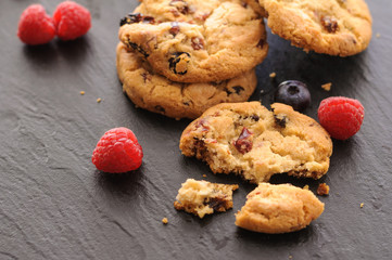 cookies raspberries blueberries