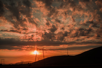 Clouds at sunset time